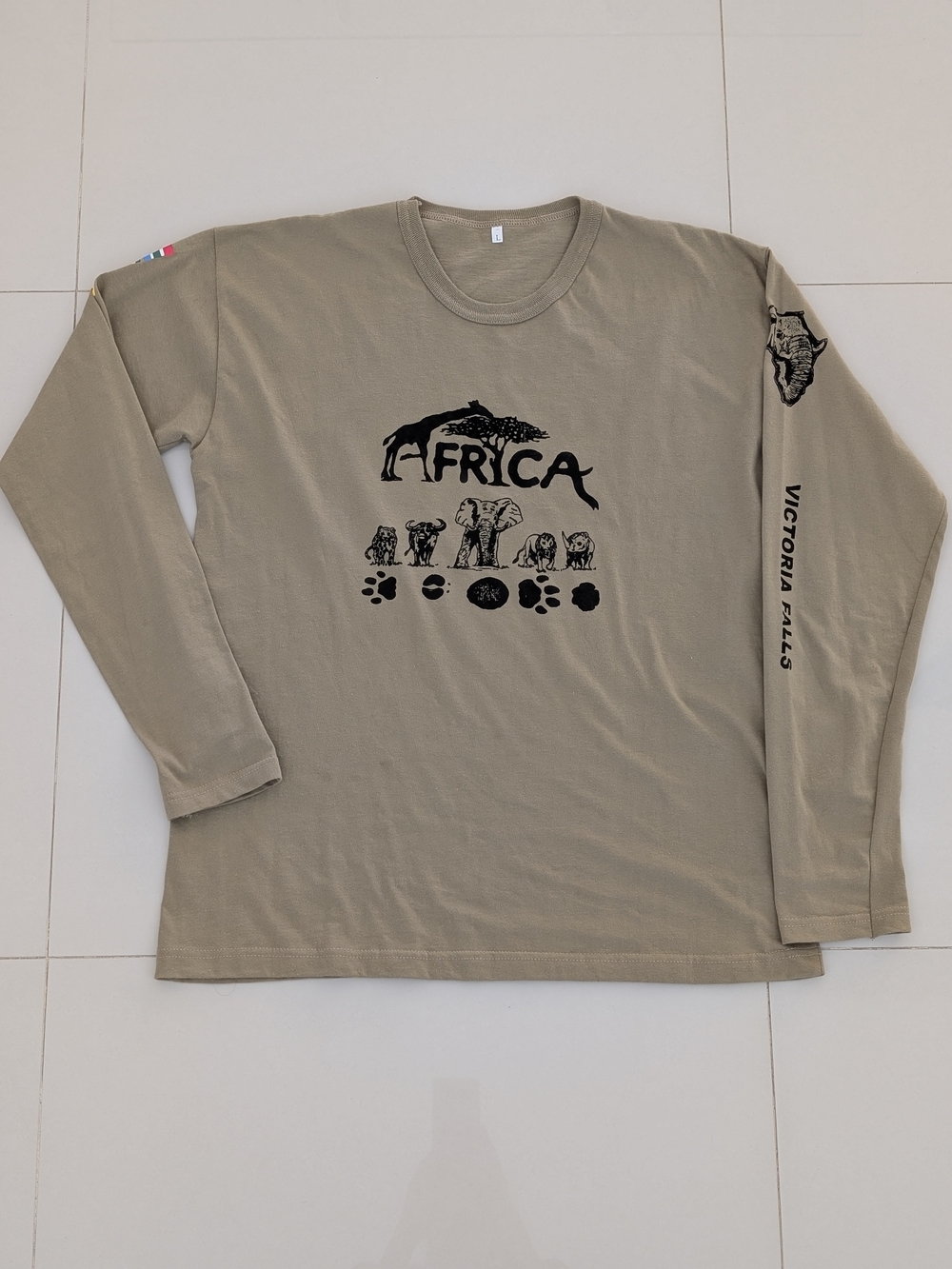 Victoria Falls Africa Graphic Shirt Unisex Long-Sleeve  Khaki Pullover Safari